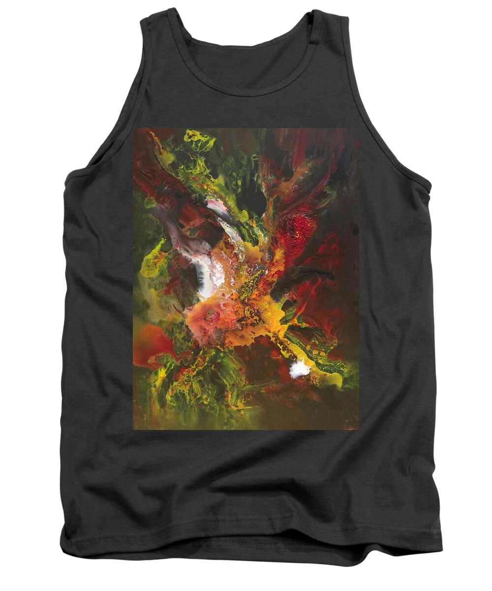 Abstract Tank Top featuring the painting Orchid by Soraya Silvestri