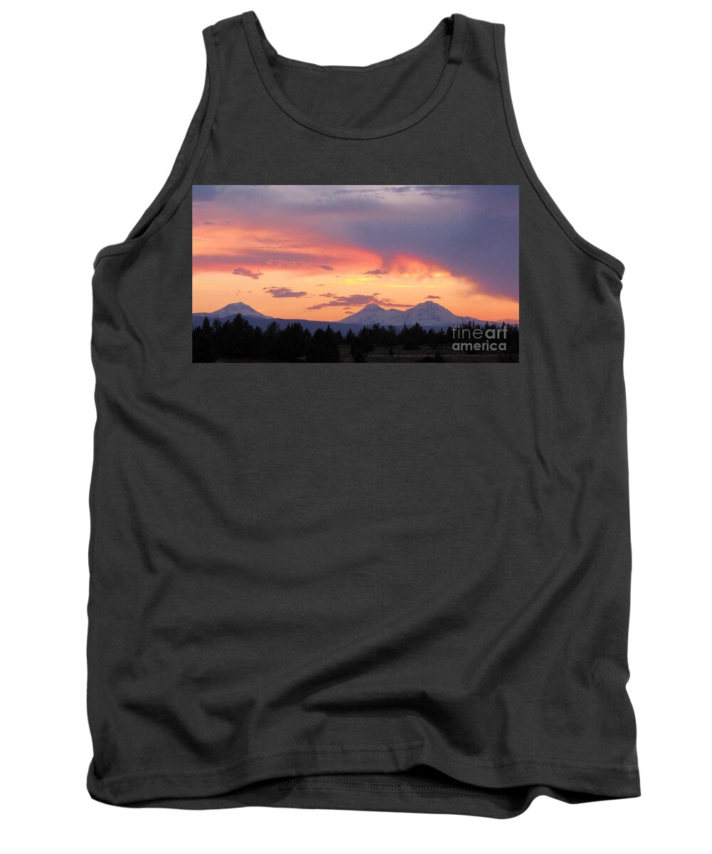 Three Sisters Tank Top featuring the photograph Oregon's Three Sisters by Michele Penner