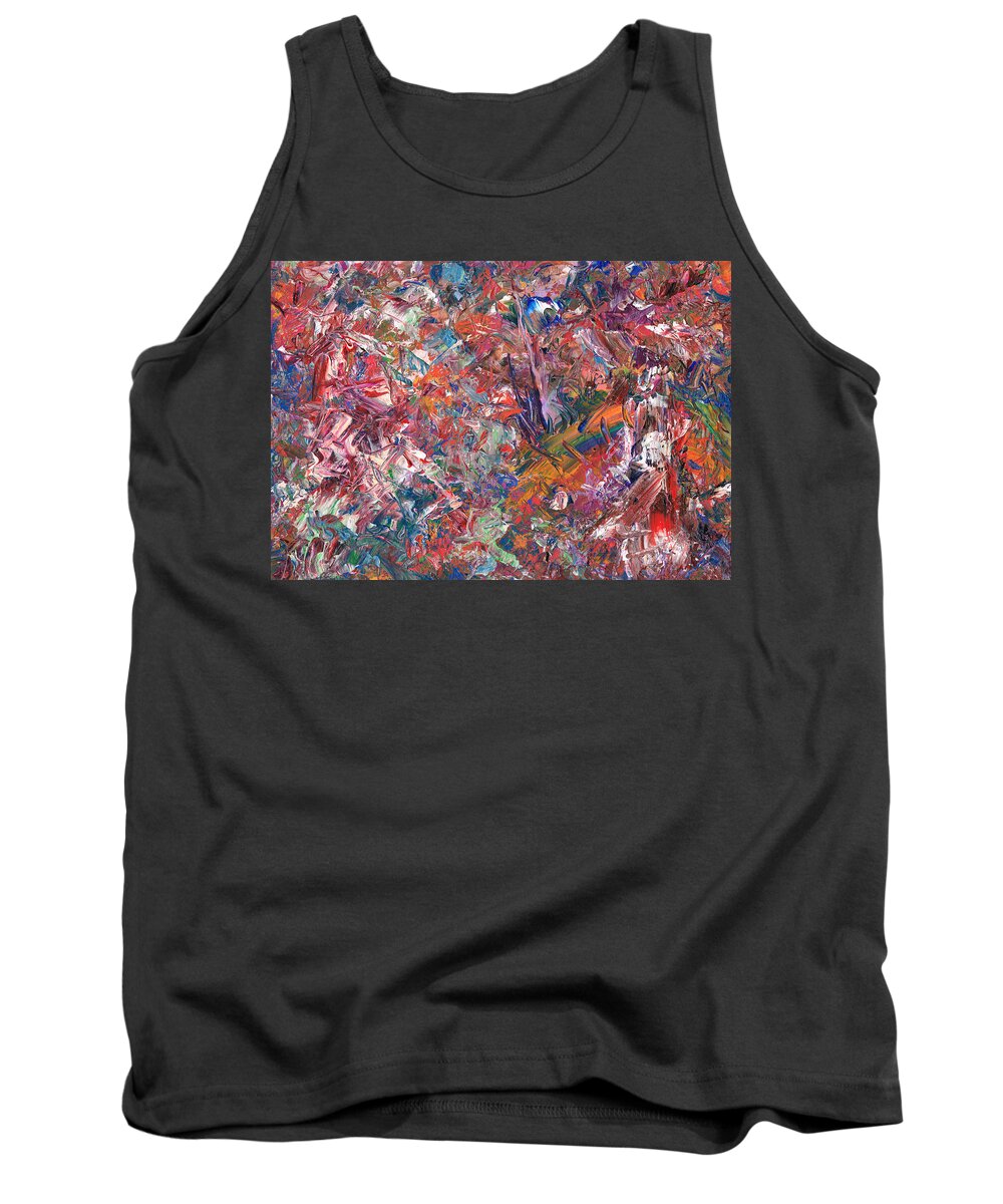 Abstract Tank Top featuring the painting Paint number 50 by James W Johnson