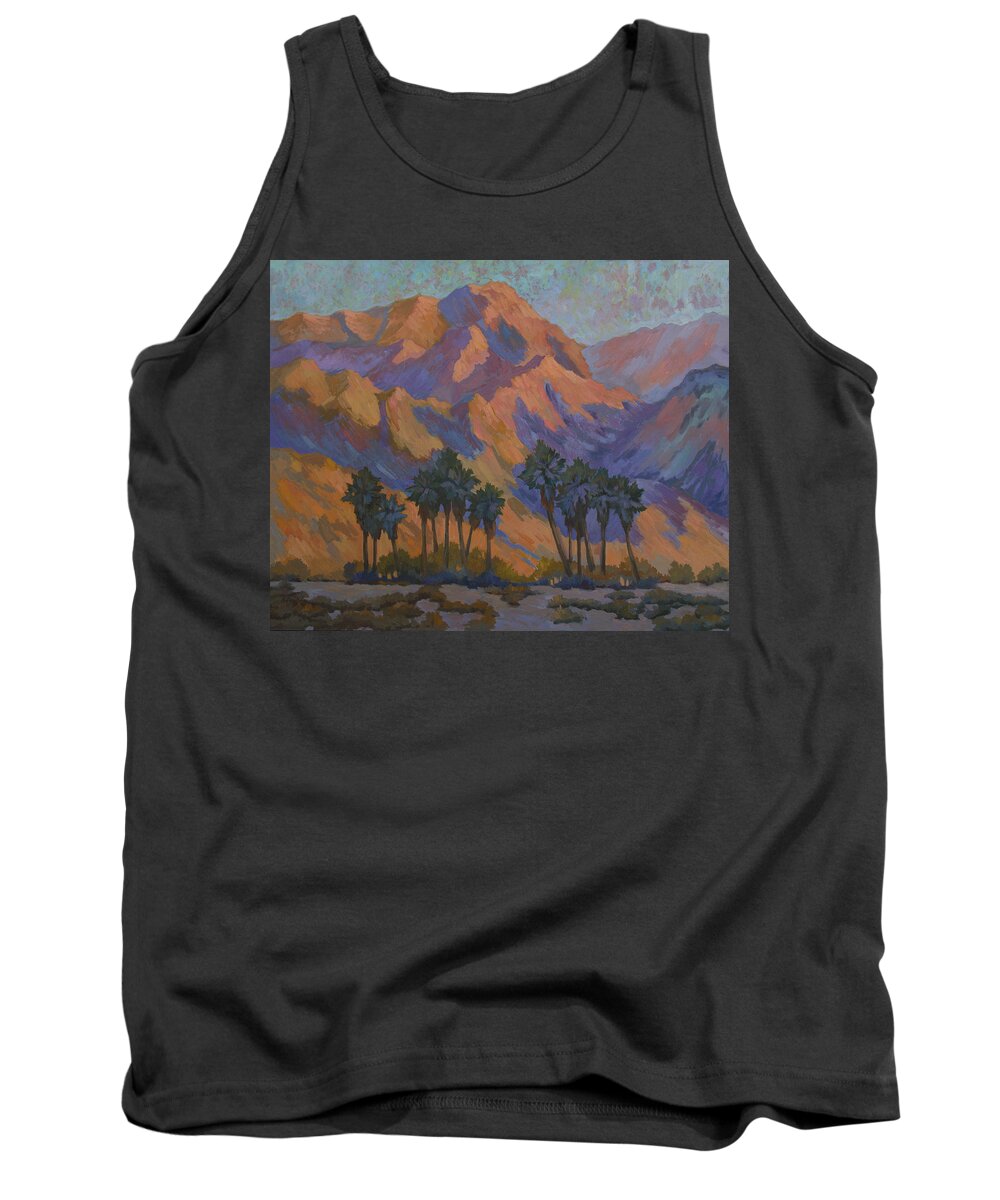 Palm Oasis At La Quinta Cove Tank Top featuring the painting Palm Oasis at La Quinta Cove by Diane McClary