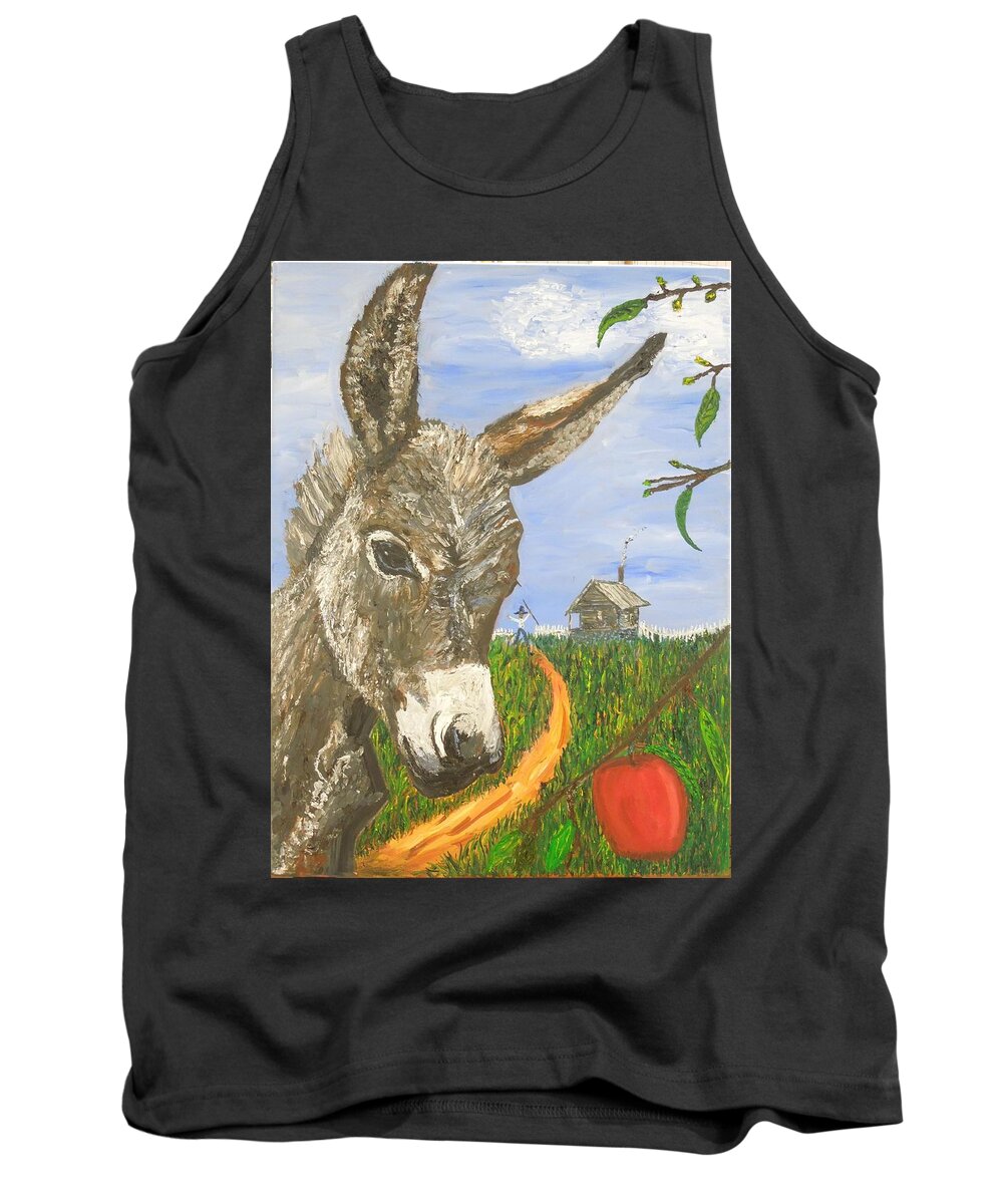 Clouds Tank Top featuring the painting Papas Last Apple by Randolph Gatling