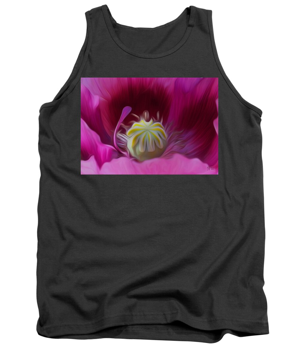 Hot Pink Tank Top featuring the digital art Paradiso by Vincent Franco