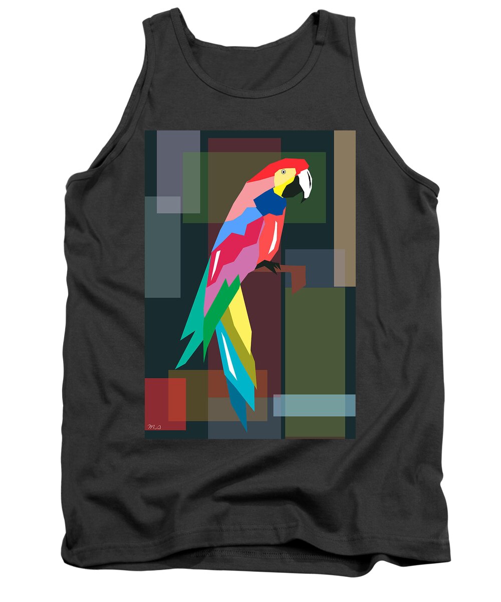 Parrot Tank Top featuring the digital art Parrot by Mark Ashkenazi