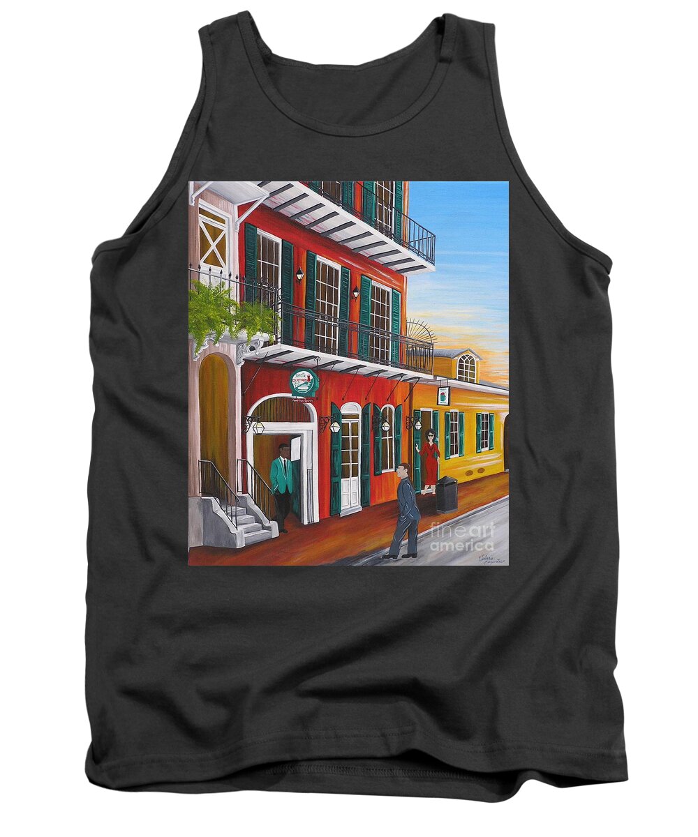 New Orleans Tank Top featuring the painting Pat O's Courtyard entrance by Valerie Carpenter