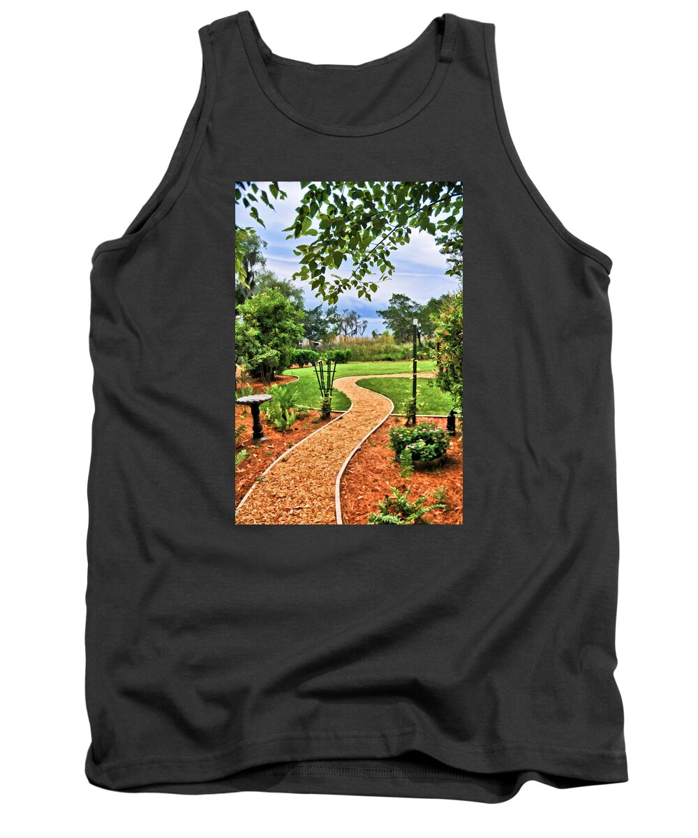 Garden Path Tank Top featuring the photograph Garden Path to Wild Marsh by Ginger Wakem