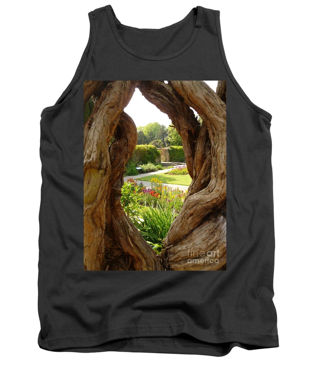 Peek Tank Top featuring the photograph Peek At The Garden by Vicki Spindler