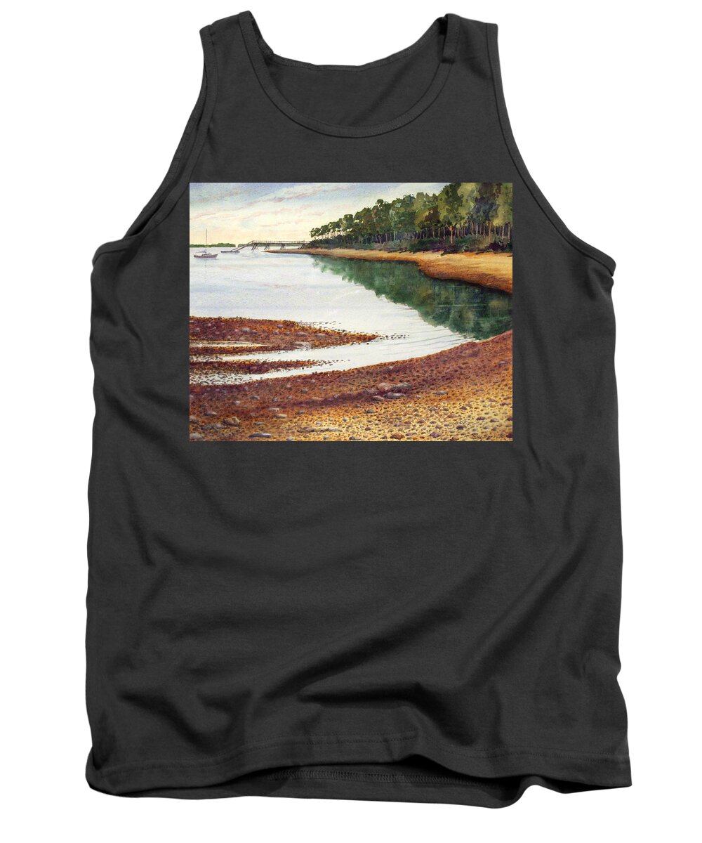 Landscape Tank Top featuring the painting Penobscot Bay by Roger Rockefeller