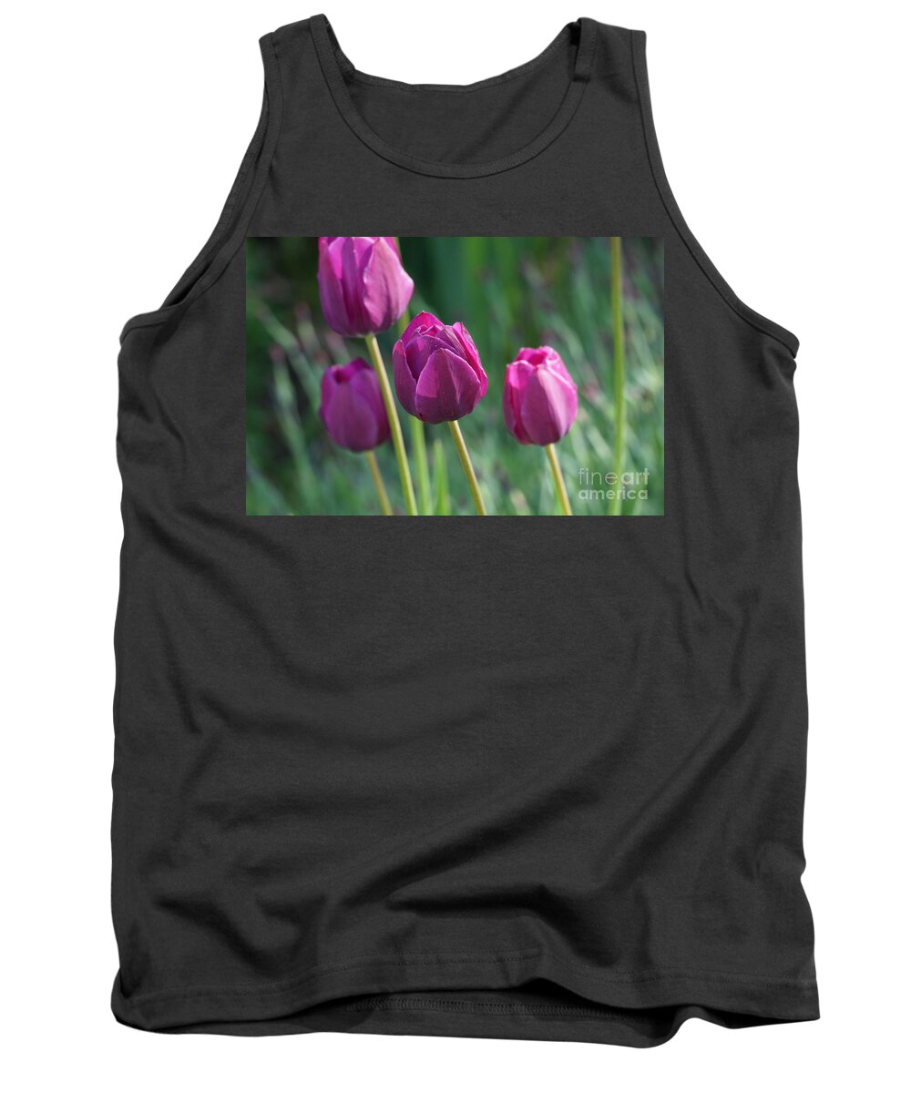Yellow Tank Top featuring the photograph Perty in pink by Lori Tordsen
