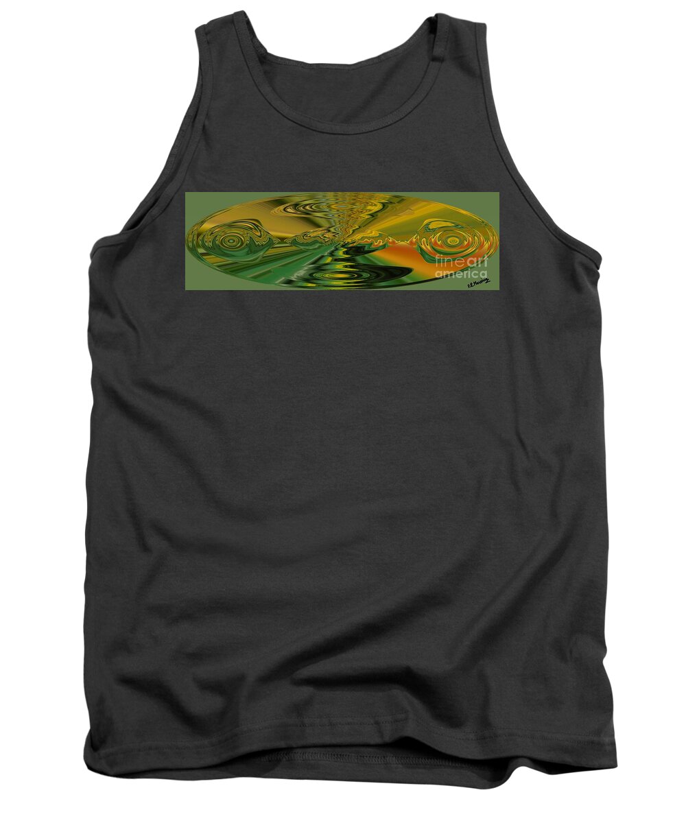 Abstract Tank Top featuring the painting Pesci by Loredana Messina