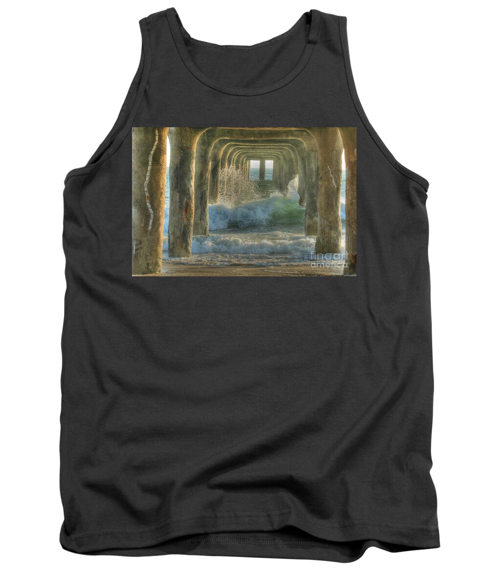 Pier Tank Top featuring the photograph Pier Arches by Richard Omura