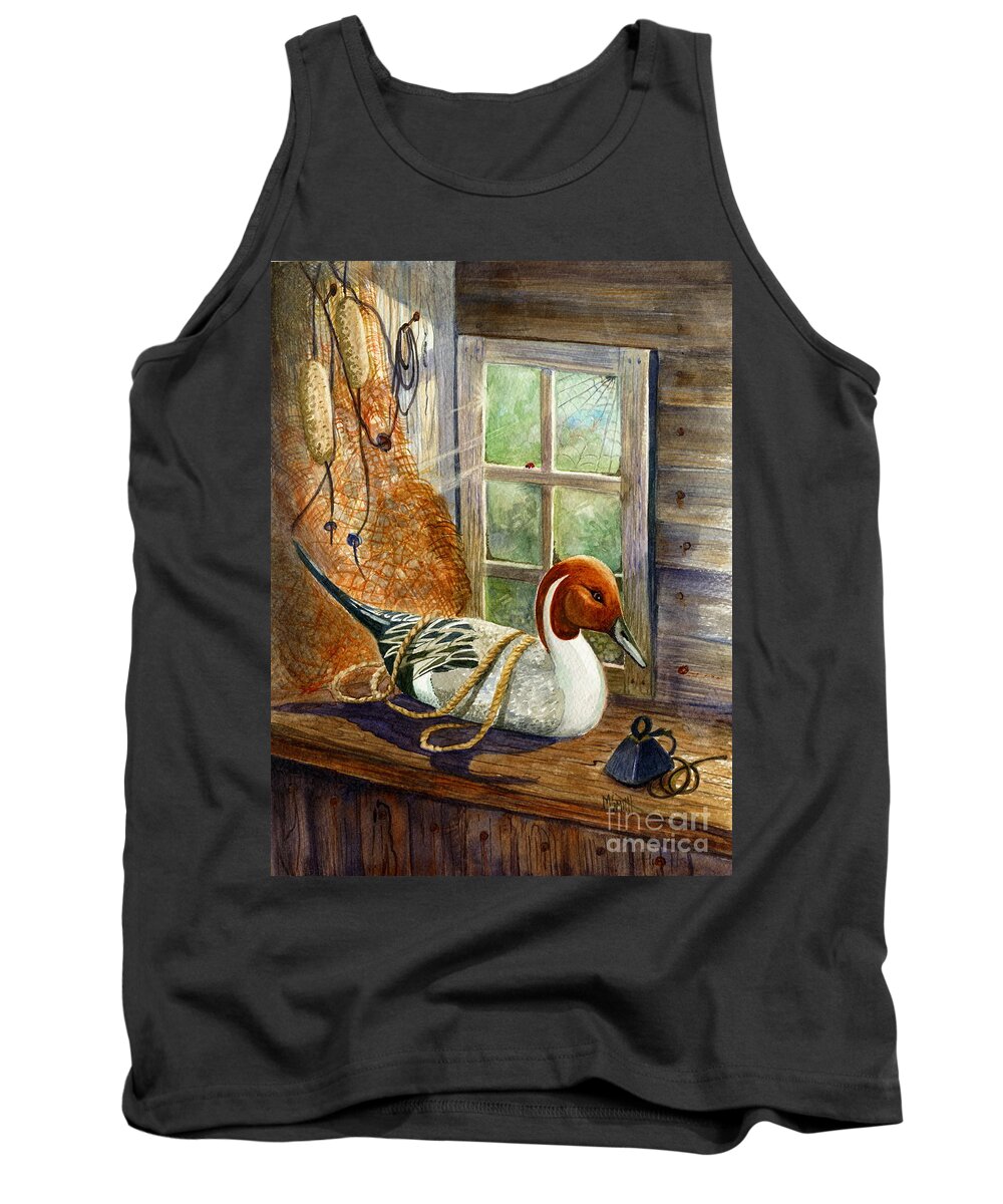 Duck Decoys Tank Top featuring the painting Pintail Duck Decoy by Marilyn Smith