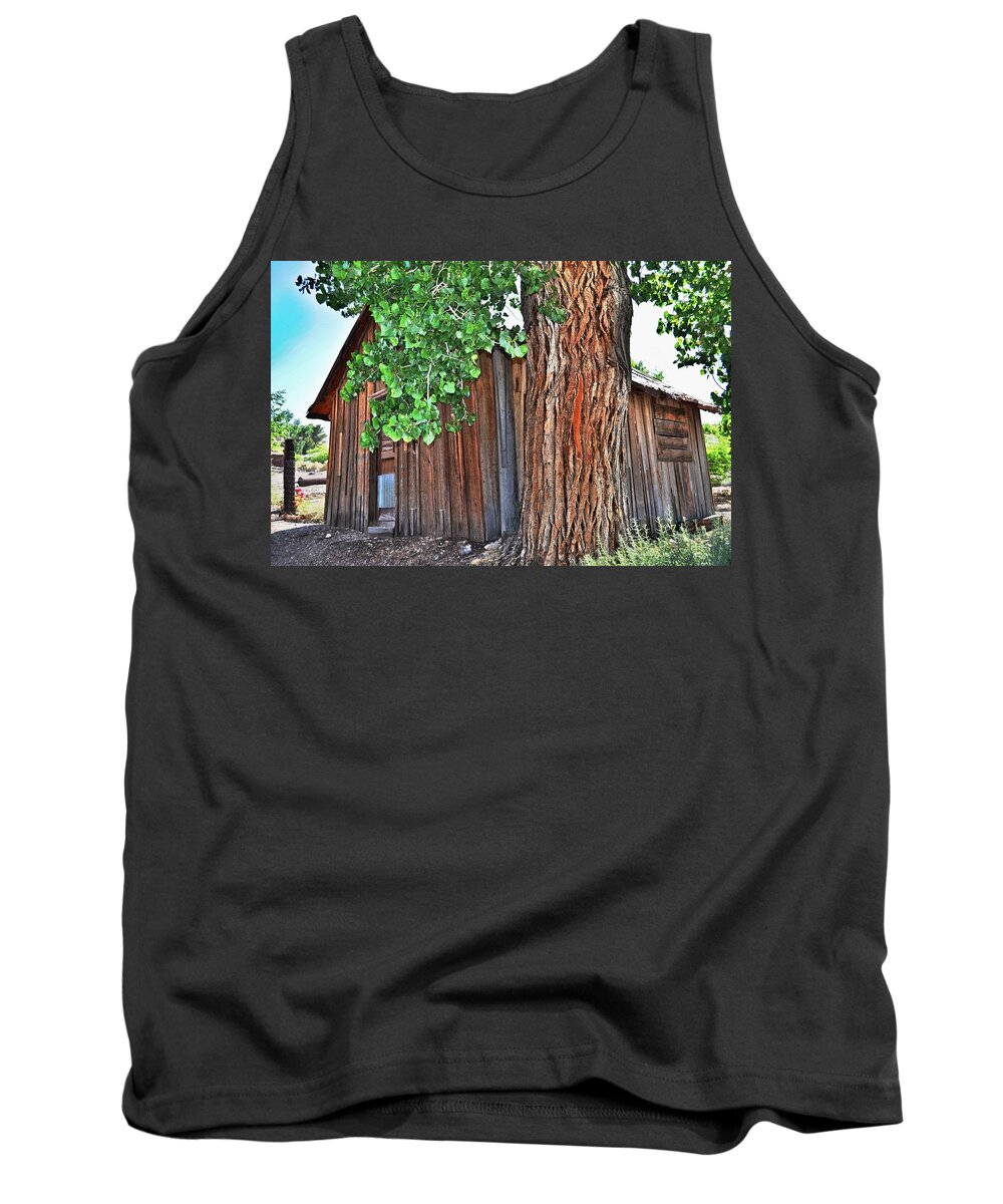 Goodsprings Tank Top featuring the photograph Pioneer Cabin by Spencer Hughes