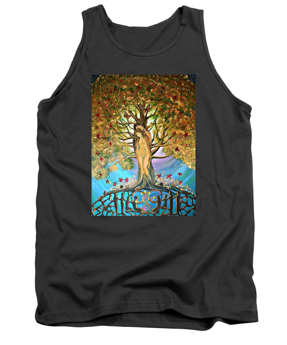 Pixie Tank Top featuring the painting Pixie Forest by Alma Yamazaki