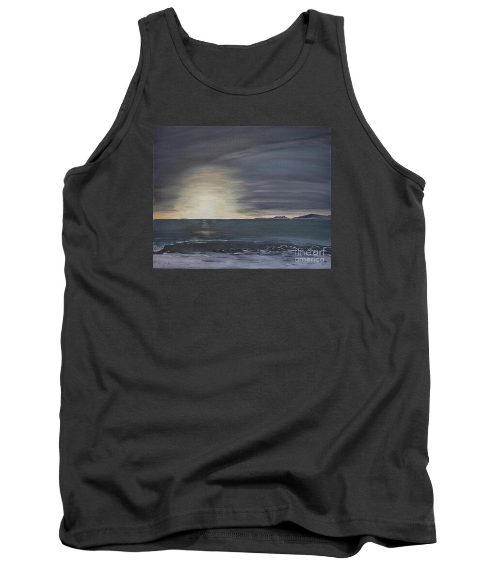 Surf Tank Top featuring the painting Point Mugu Sunset by Ian Donley
