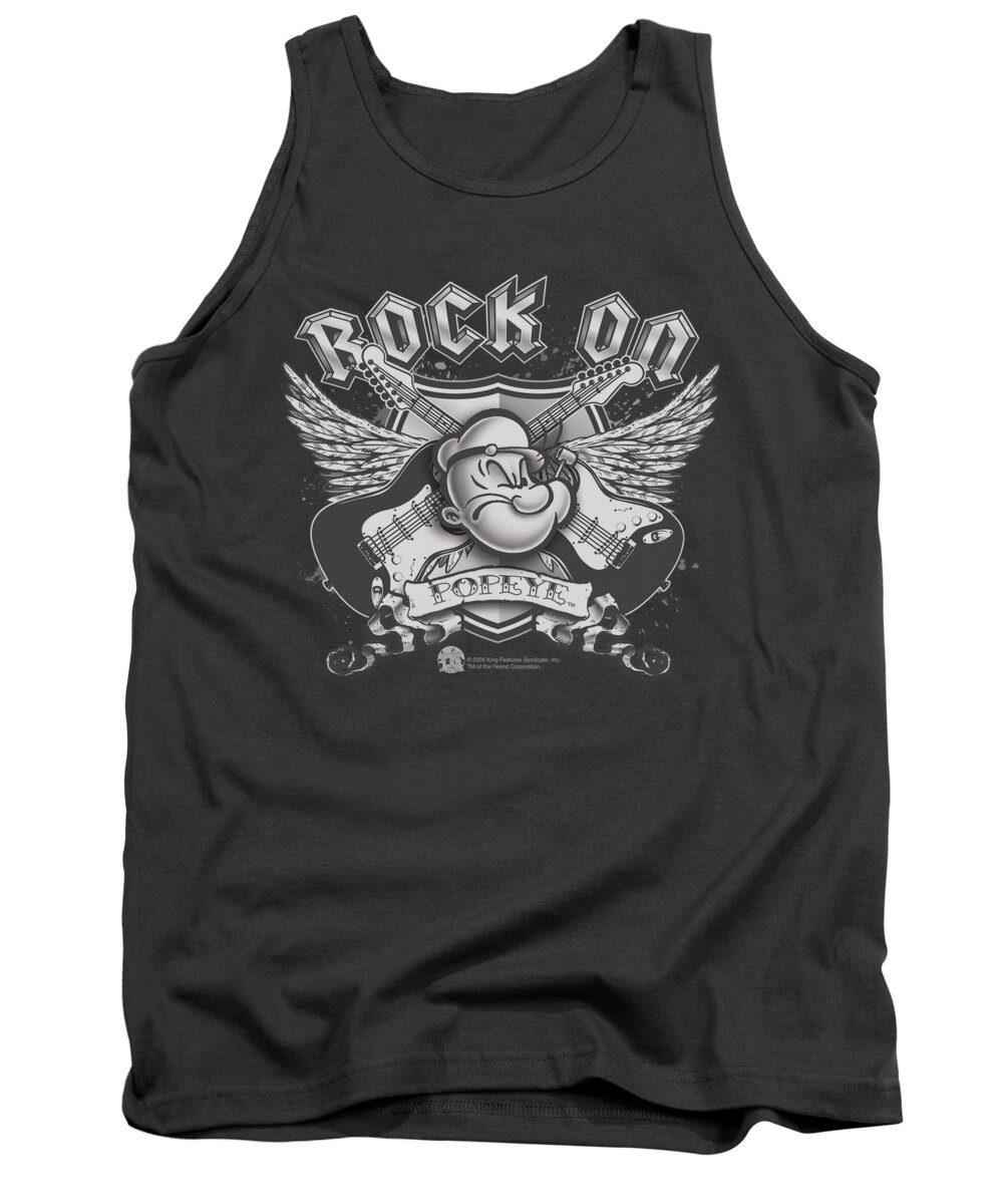 Popeye Tank Top featuring the digital art Popeye - Rock On by Brand A