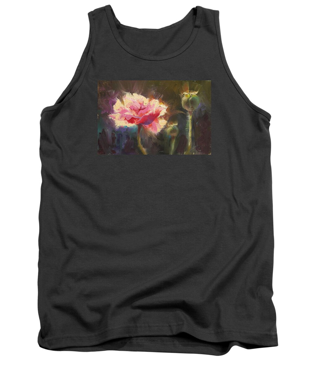 Karen Tank Top featuring the painting Poppy Glow by K Whitworth