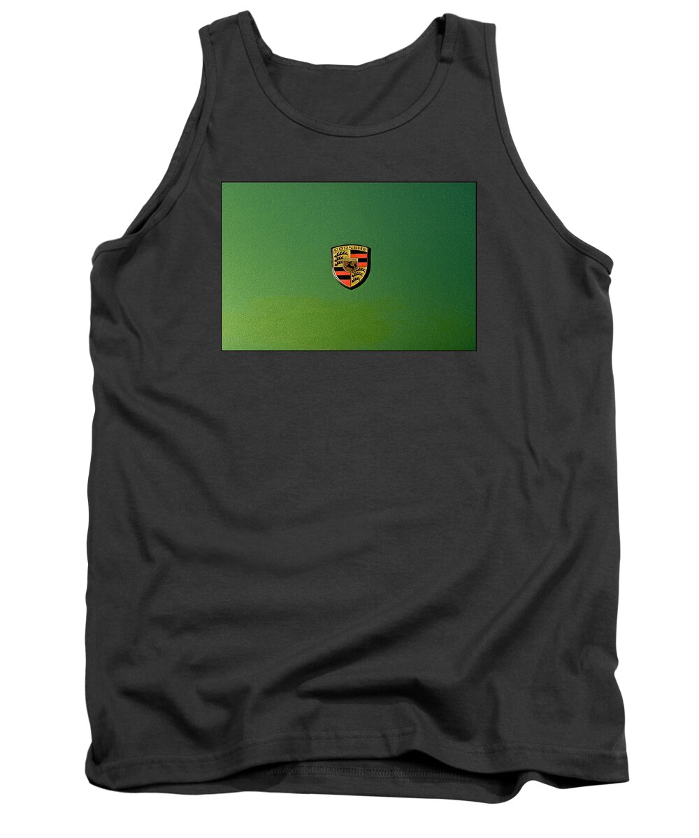 Porsche Tank Top featuring the photograph Porsche Emblem by Barbara Zahno