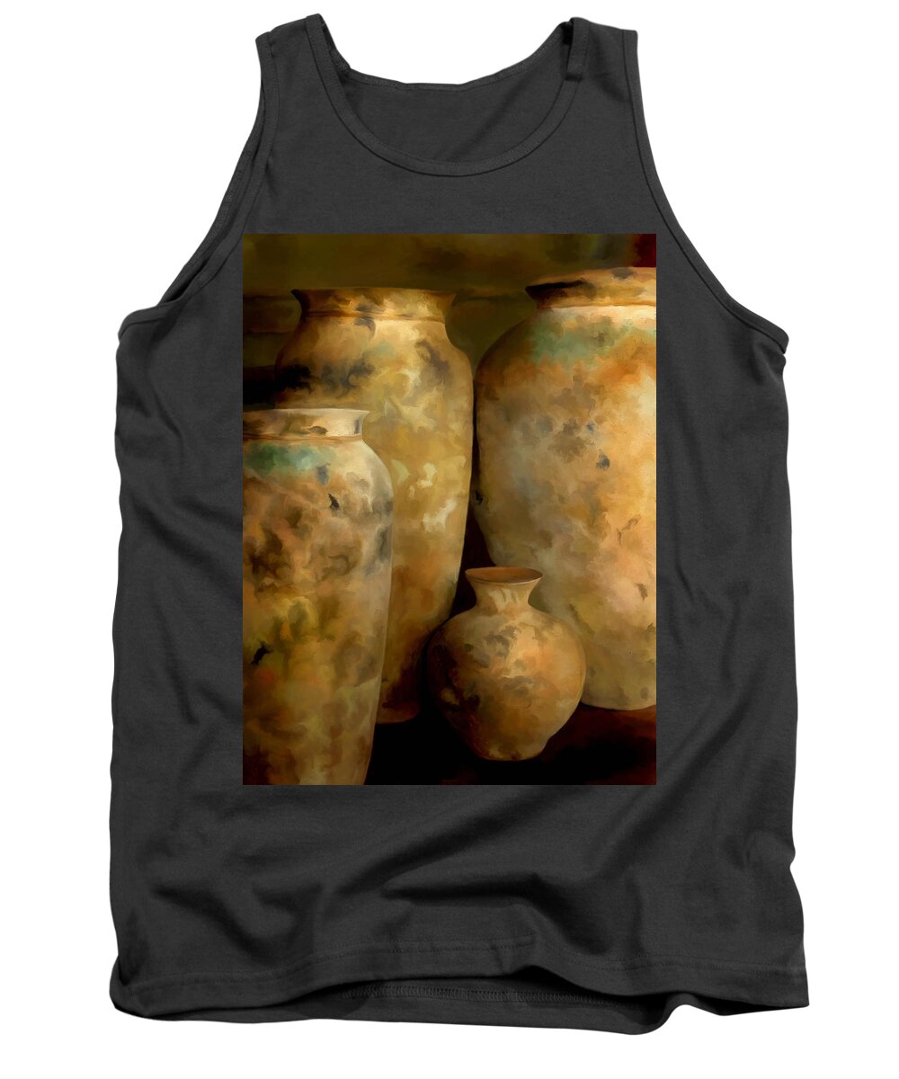 Still Life Tank Top featuring the painting Pots of Time by Michael Pickett
