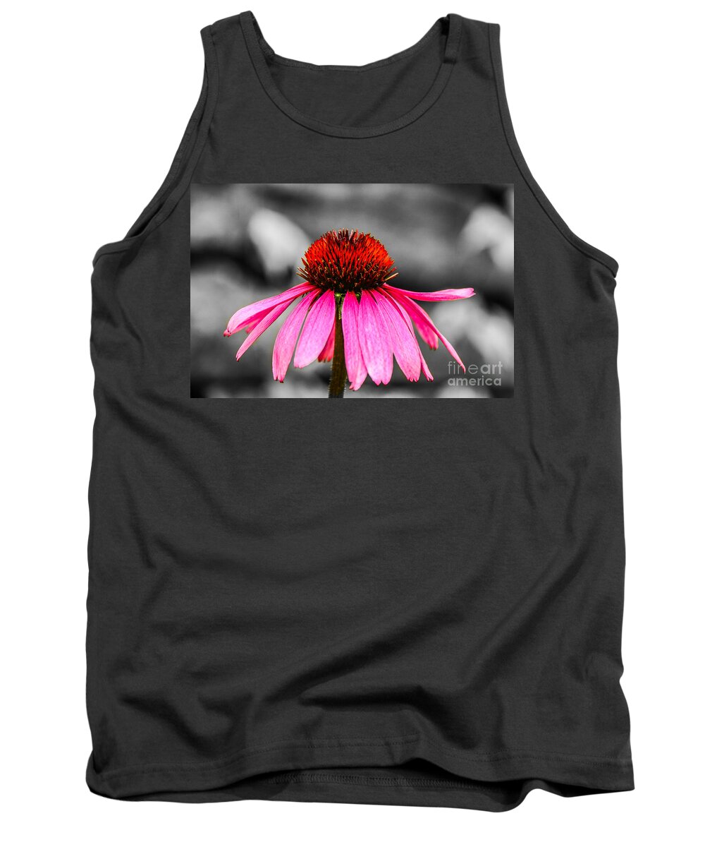 M C Story Tank Top featuring the photograph Purple Coneflower - SC by Mary Carol Story