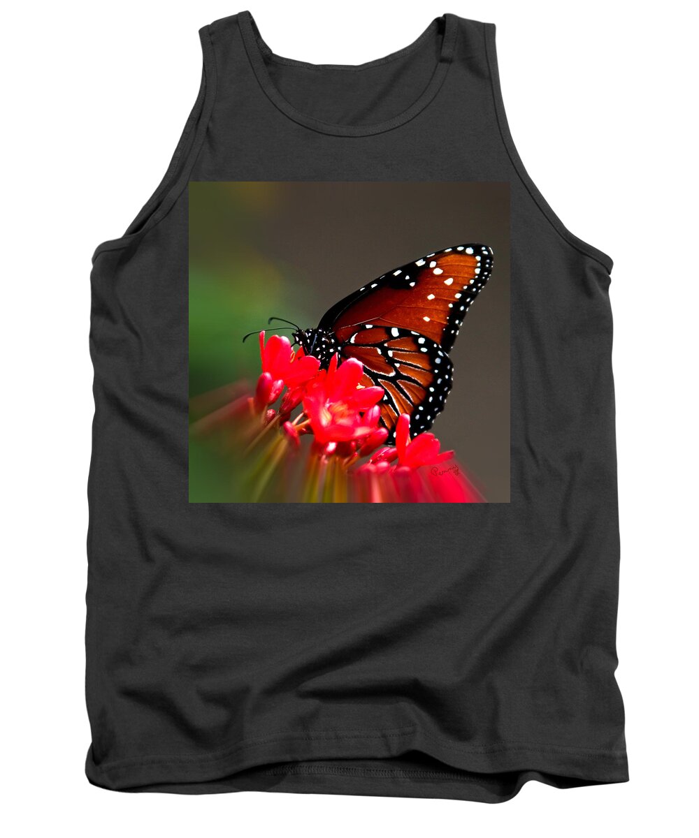 :penny Lisowski Tank Top featuring the photograph Queen Butterfly II by Penny Lisowski