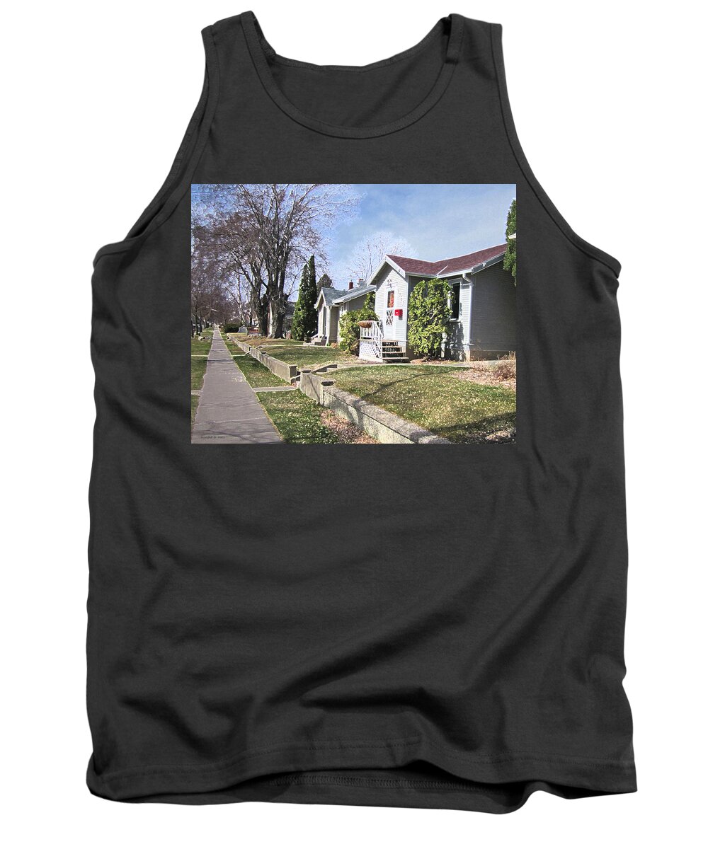 City Tank Top featuring the digital art Quiet Street Waiting for Spring by Donald S Hall