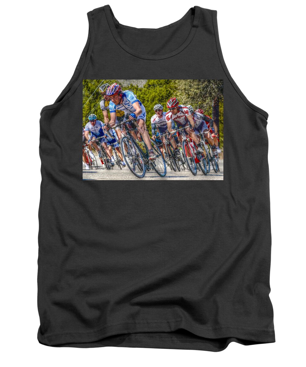 Bikers Tank Top featuring the digital art Racing to Live by Linda Unger