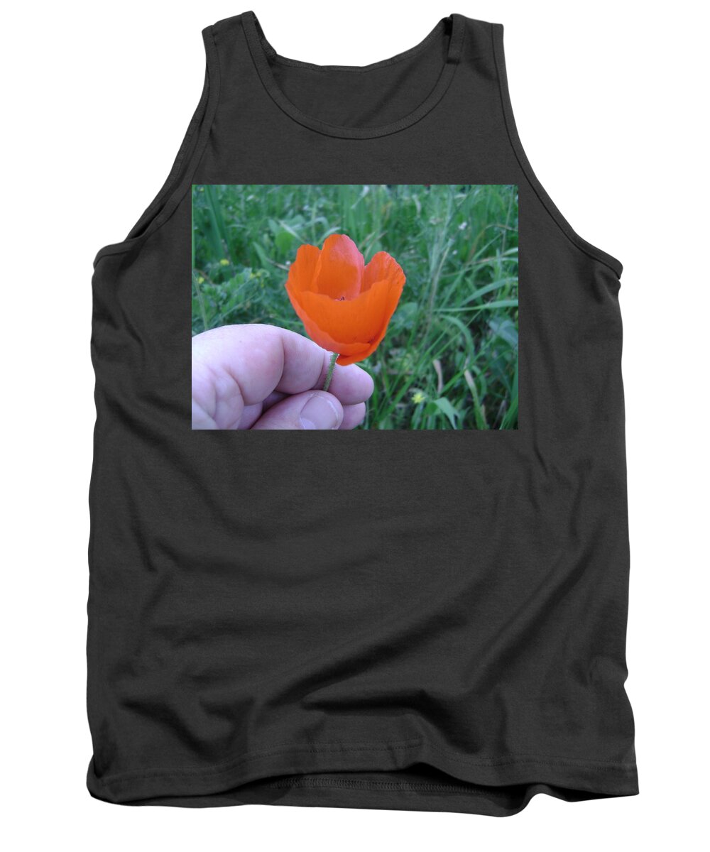 Flowers Tank Top featuring the photograph Red Flower by Moshe Harboun