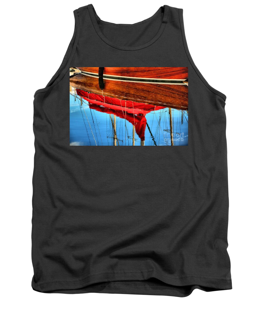 Abstract Tank Top featuring the photograph Red Sail by Lauren Leigh Hunter Fine Art Photography