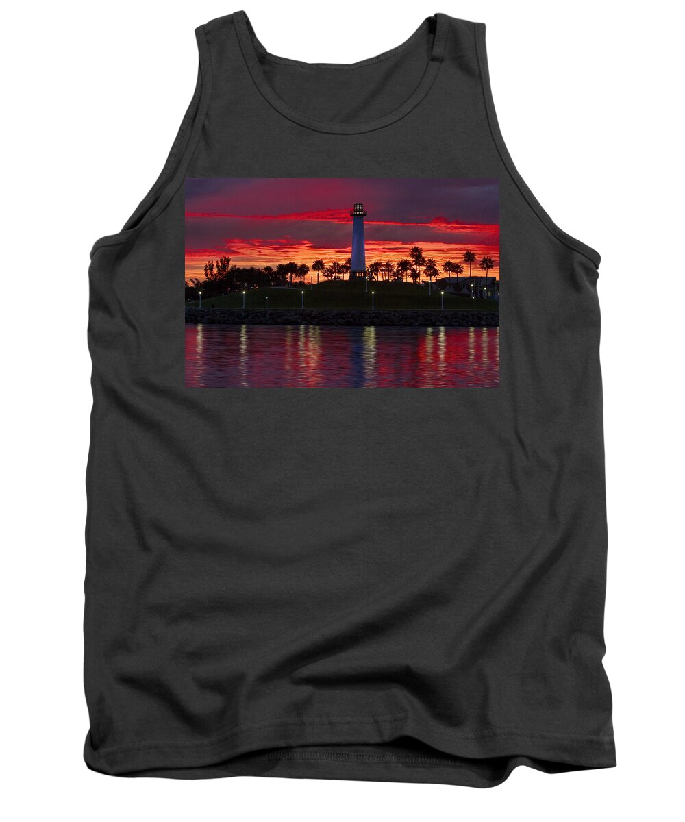 Long Beach Ca Tank Top featuring the photograph Red Skys at Night Denise Dube Photography by Denise Dube