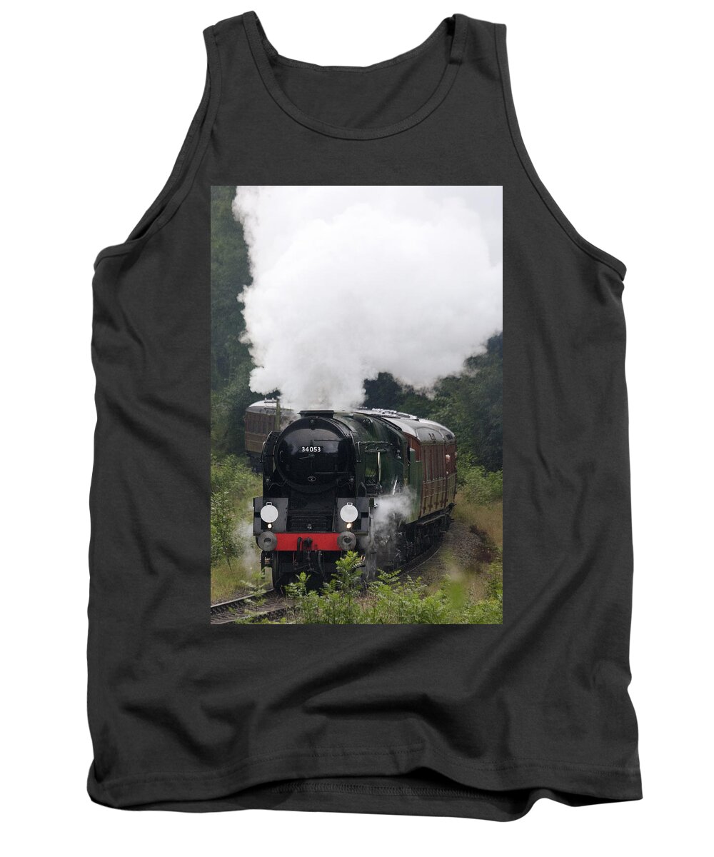 Steam Engine Tank Top featuring the photograph Restored steam engine 34053 by Tony Mills