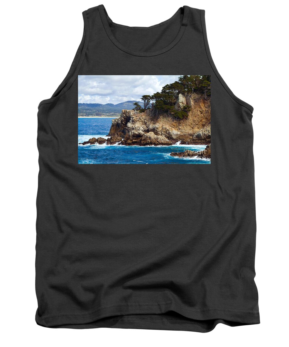 Point Lobos Tank Top featuring the photograph Rocky Outcropping at Point Lobos by Charlene Mitchell