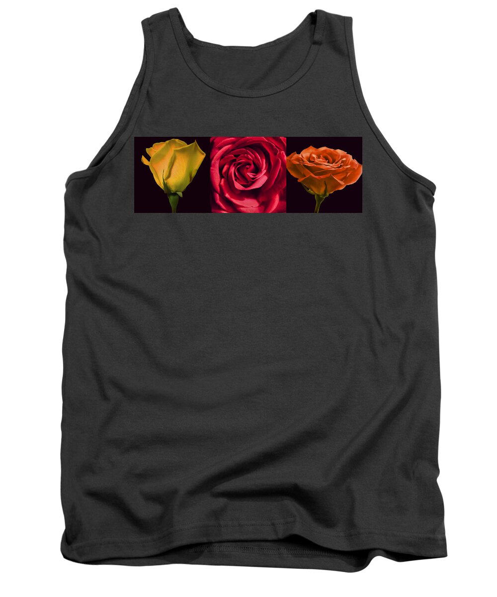 Rose Tank Top featuring the photograph Rose Triad I by John Hansen