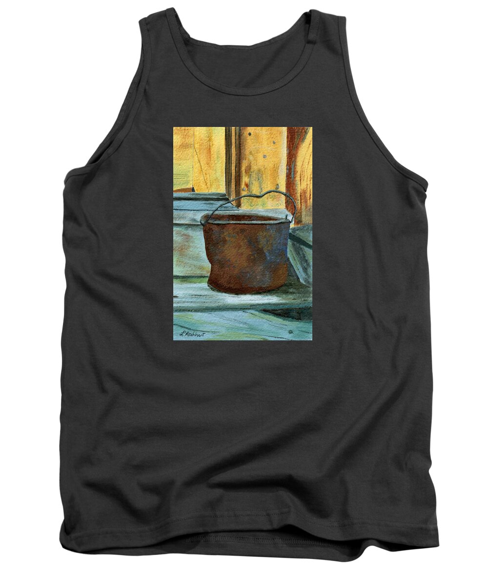 Bucket Tank Top featuring the painting Rusty Bucket by Lynne Reichhart