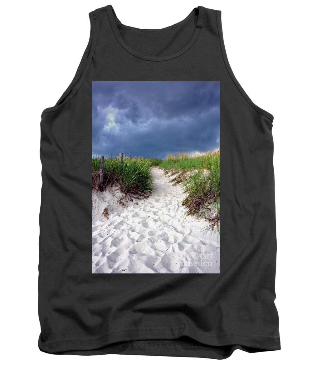 Beach Tank Top featuring the photograph Sand Dune under Storm by Olivier Le Queinec