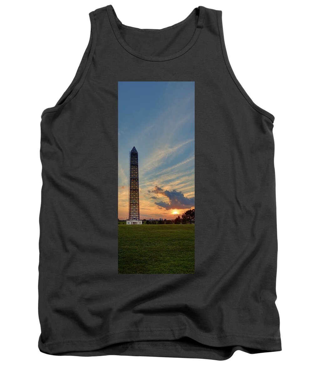 Metro Tank Top featuring the photograph Scaffolding At Sunset by Metro DC Photography