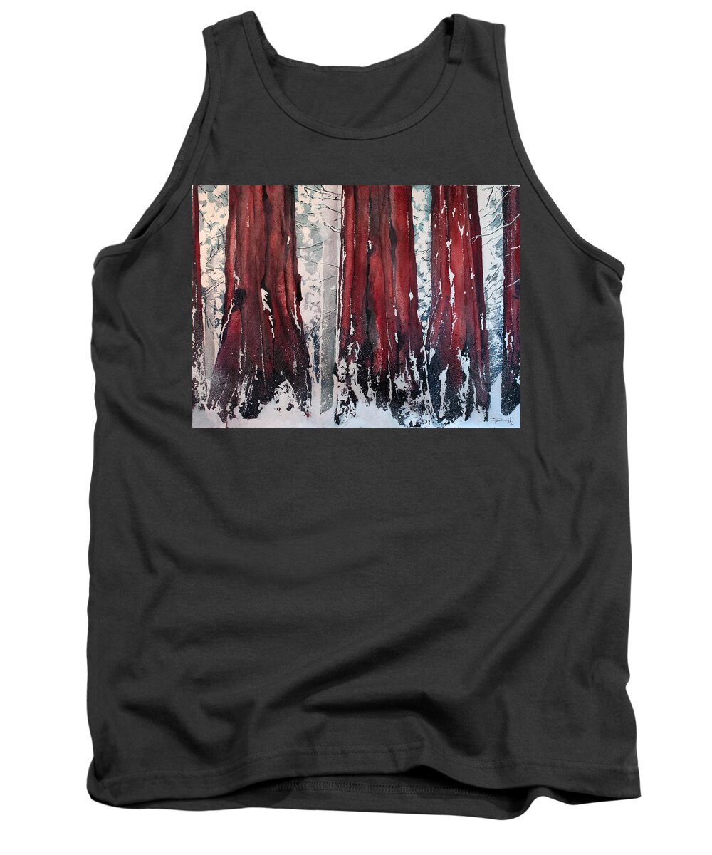 Sequoia Tank Top featuring the painting Sequoia by Sean Parnell