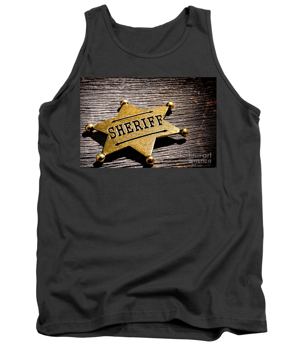 Sheriff Tank Top featuring the photograph Sheriff Badge by Olivier Le Queinec