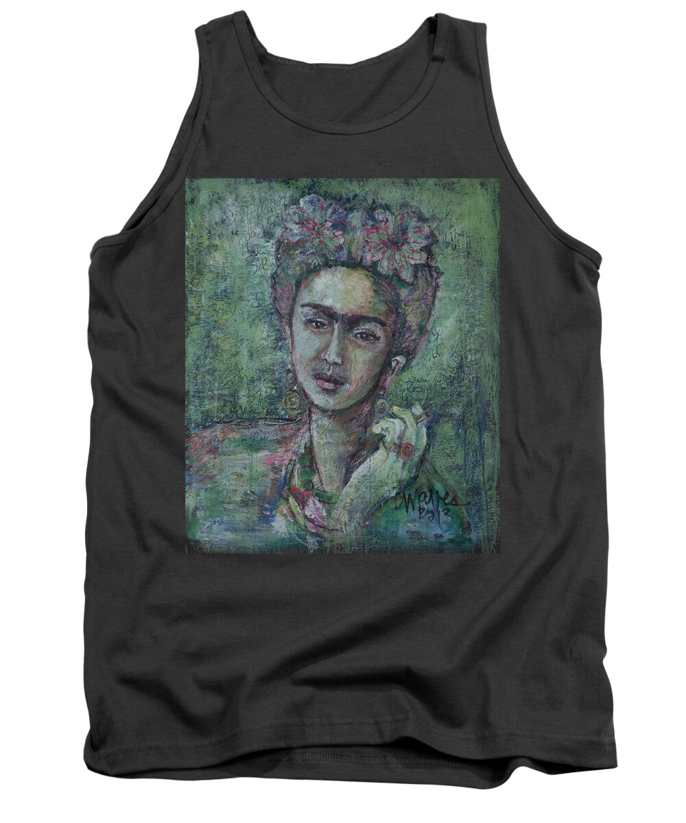 Frida Kahlo Tank Top featuring the painting She's Free to Fly by Laurie Maves ART