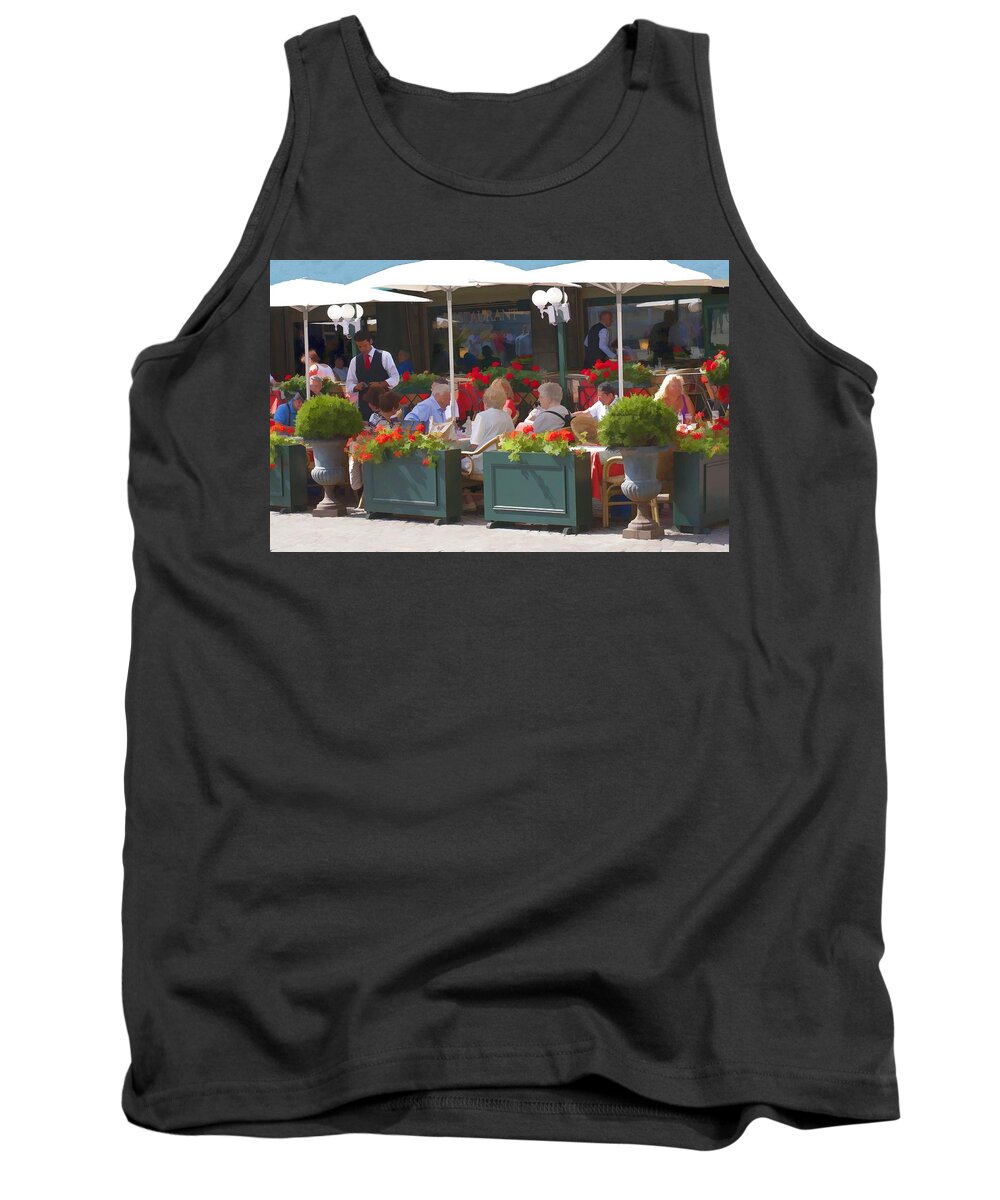 Sidewalk Cafe Tank Top featuring the photograph Sidewalk Cafe by Phyllis Taylor