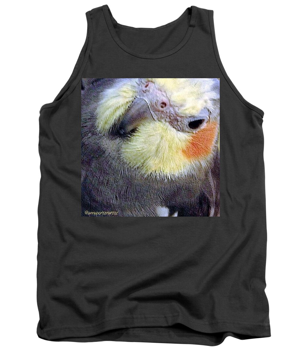 Love Tank Top featuring the photograph Simon Embossed #birds #cockatiel #pet by Anna Porter