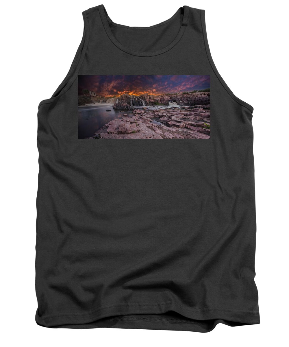 Sunset Tank Top featuring the photograph Sioux Falls by Aaron J Groen