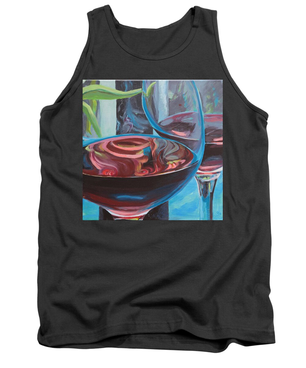 Wine Tank Top featuring the painting So by Trina Teele