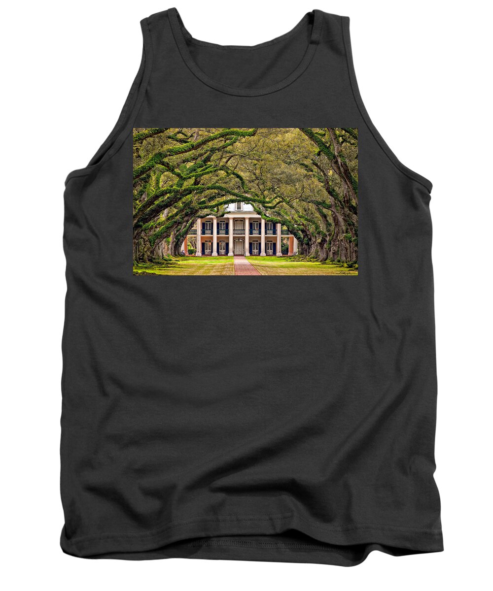 Oak Alley Plantation Tank Top featuring the photograph Southern Class by Steve Harrington