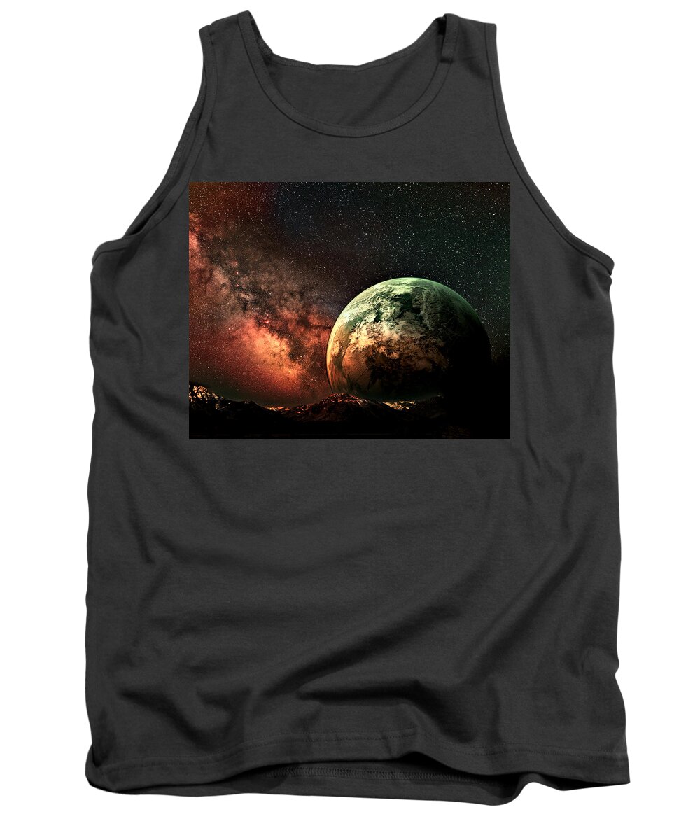 Space Tank Top featuring the digital art Spaced Out by Ally White