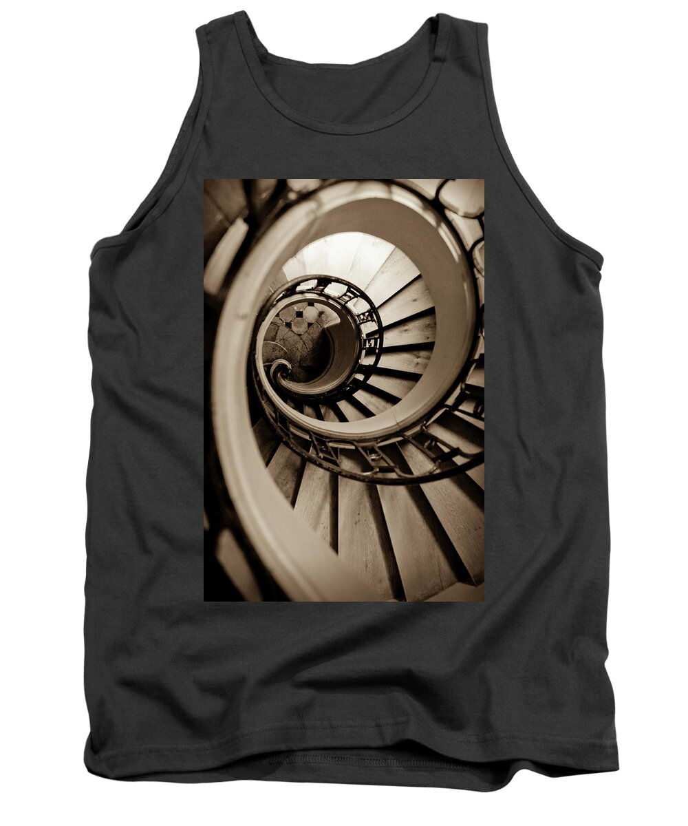 B&w Tank Top featuring the photograph Spiral Staircase by Sebastian Musial