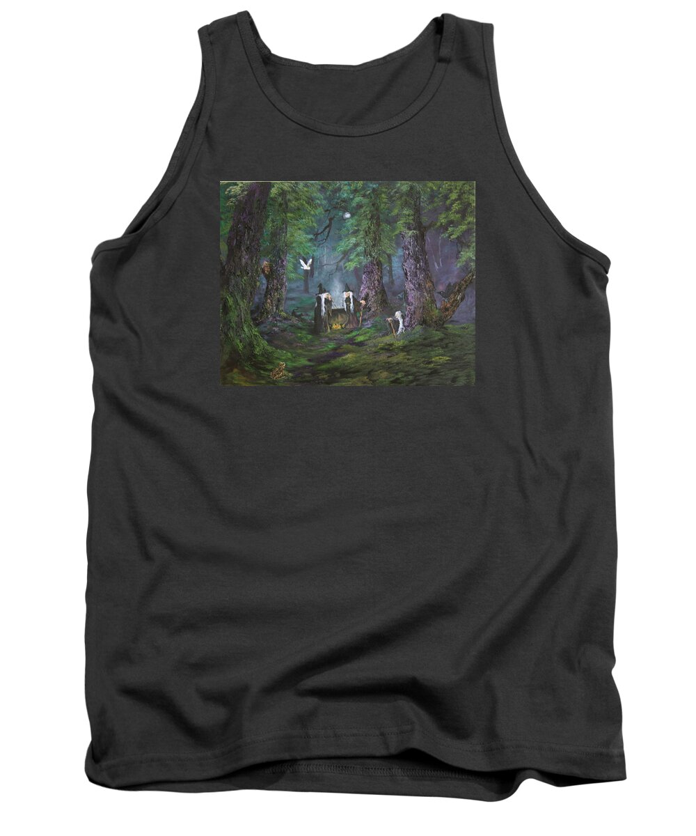 Witches Tank Top featuring the painting Stirring up a Potion by Jean Walker