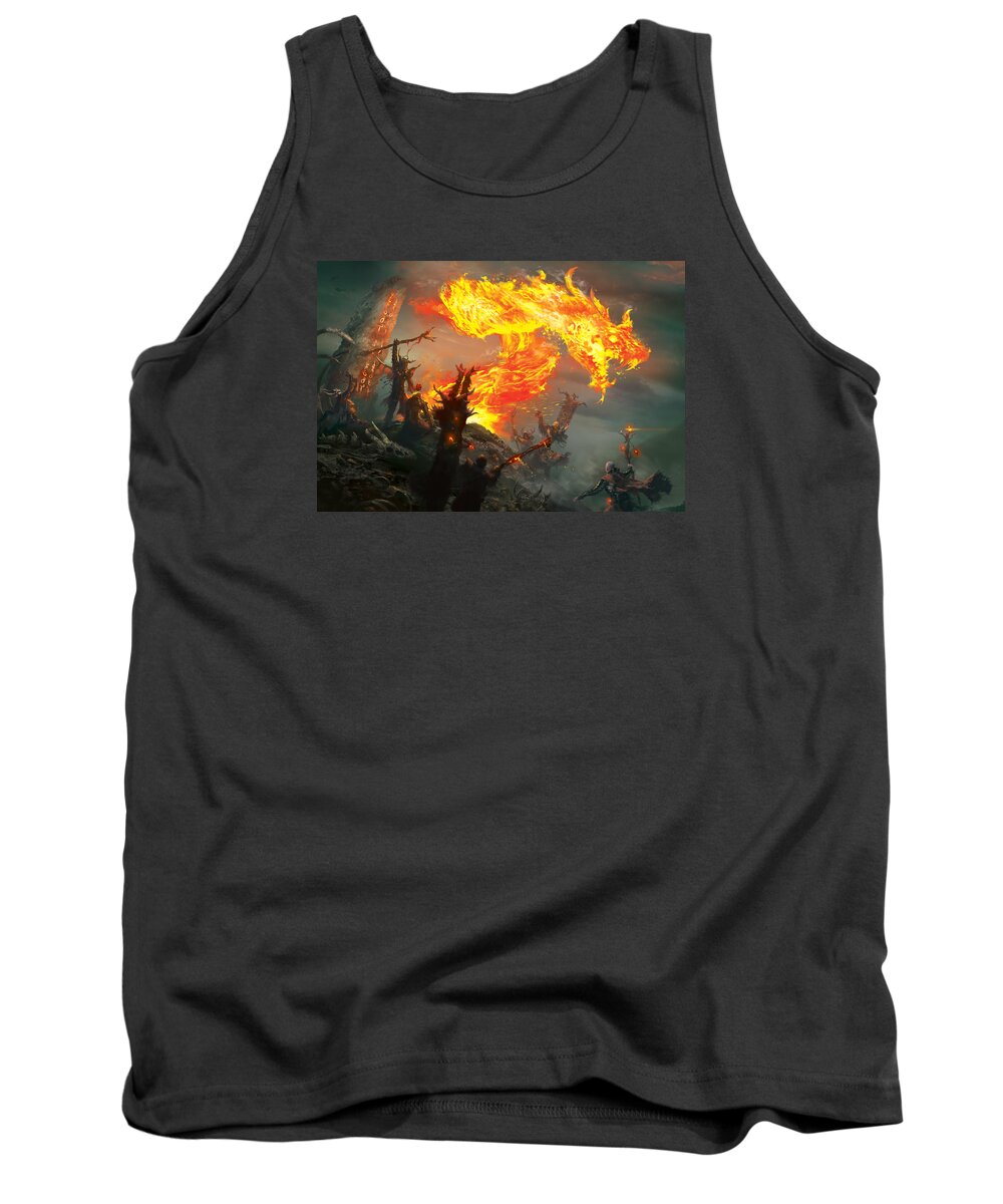 Mtg Tank Top featuring the digital art Stoke The Flames by Ryan Barger