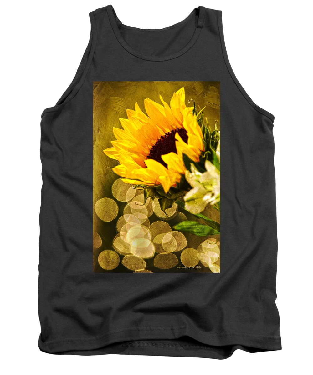Sunflower Tank Top featuring the photograph Sunflower And The Lights by Sandi OReilly