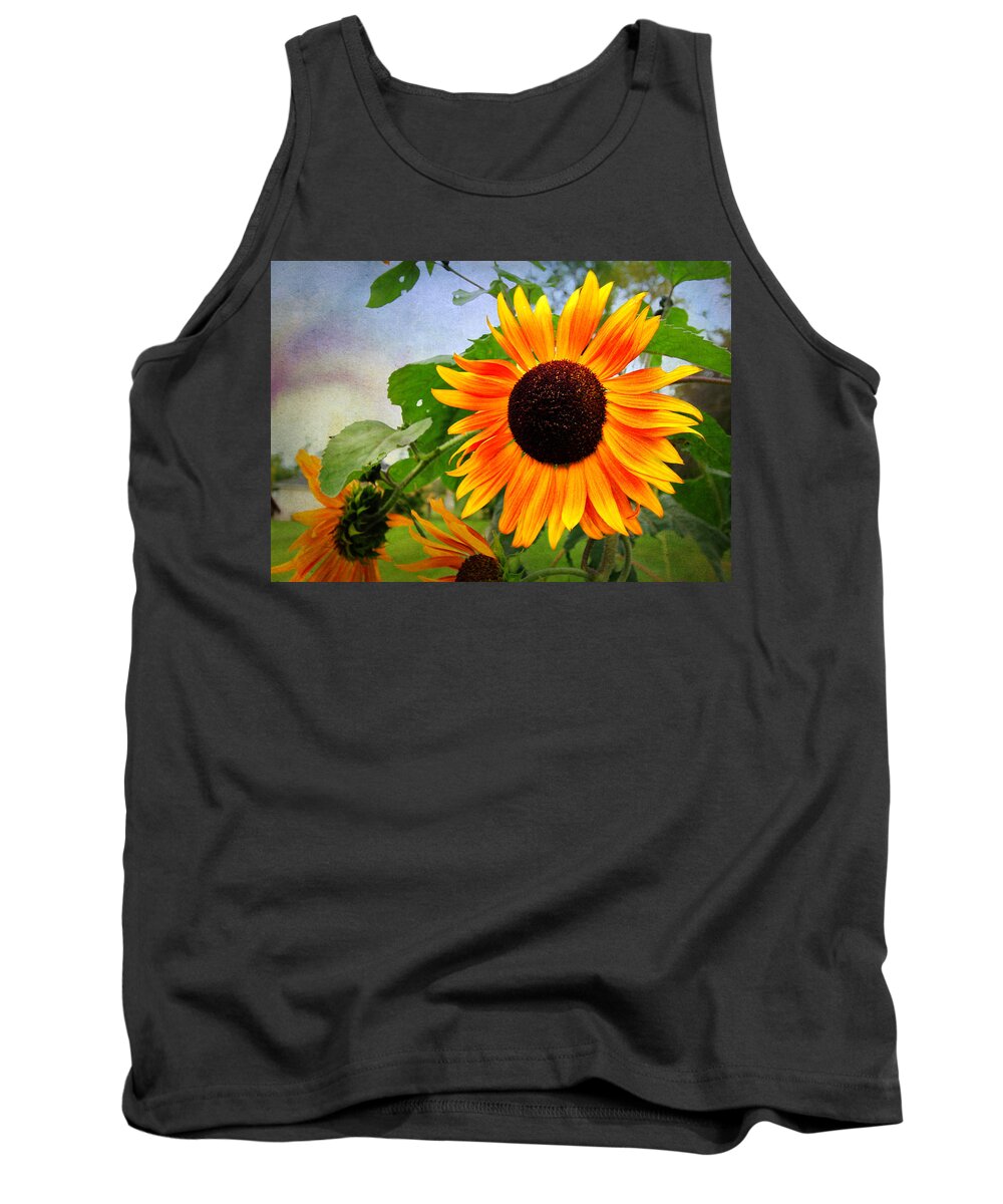 Sunflower Tank Top featuring the digital art Sunflower by Trina Ansel