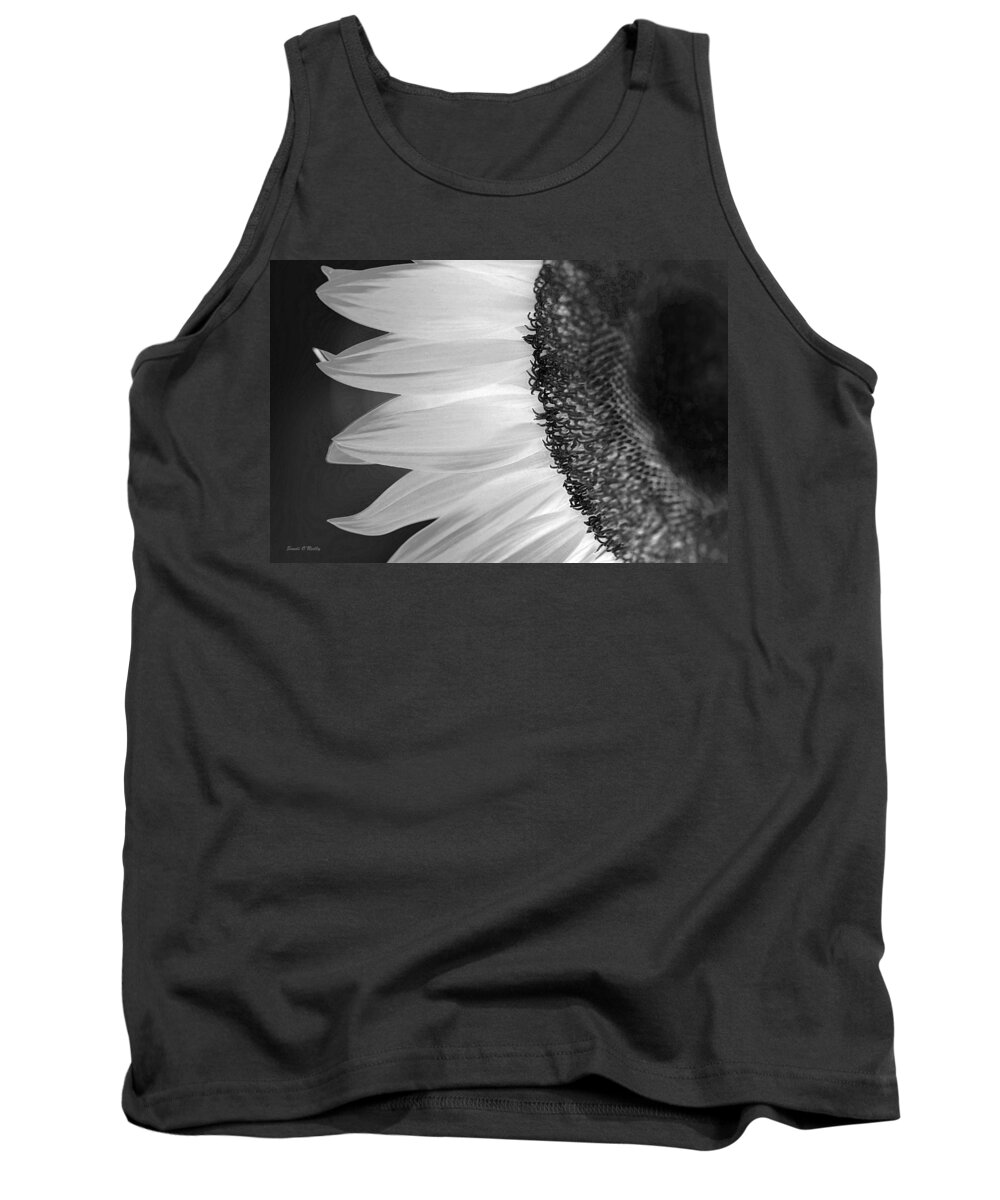 Sunflower Tank Top featuring the photograph Sunflowers Beauty Black and White by Sandi OReilly